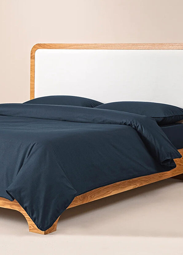 Lacivert Pamuk Çift Kişilik Nevresim Seti 200x220 cm