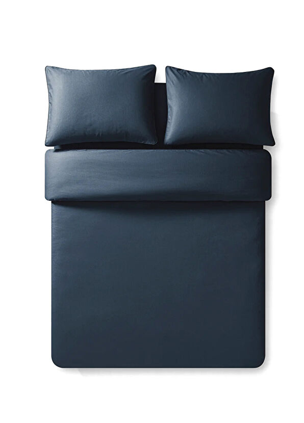 Lacivert Pamuk Çift Kişilik Nevresim Seti 200x220 cm