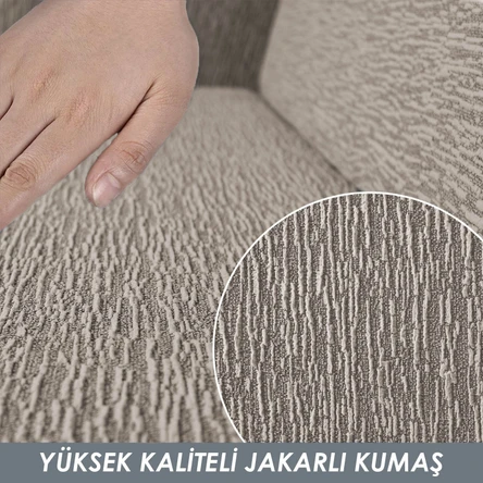 Jakarlı Düz Desen Esnek Kanepe kılıfı Tamıkı Koltuk Örtüsü 3311 